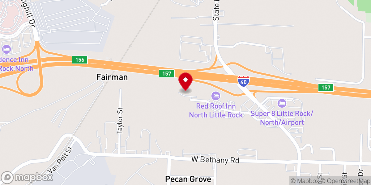 Map showing location of BAPS Little Rock