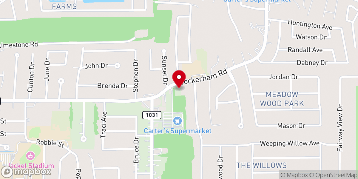 Map showing location of Grace Community Bible Church