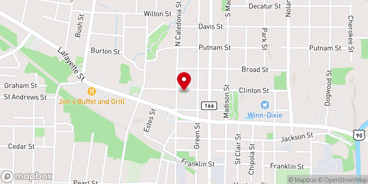 Map showing location of First Baptist Church-Marianna