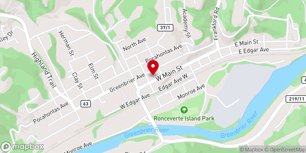 Map showing location of Ronceverte Church of the Nazarene