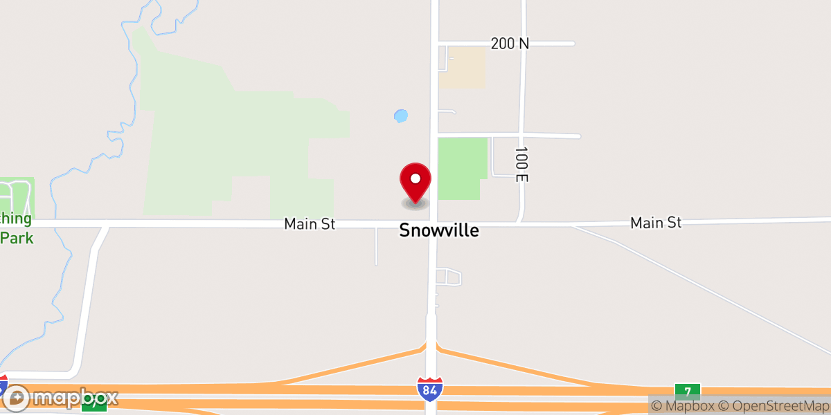 Map showing location of Snowville Town Hall