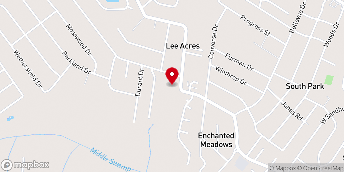 Map showing location of Faith Presbyterian Church