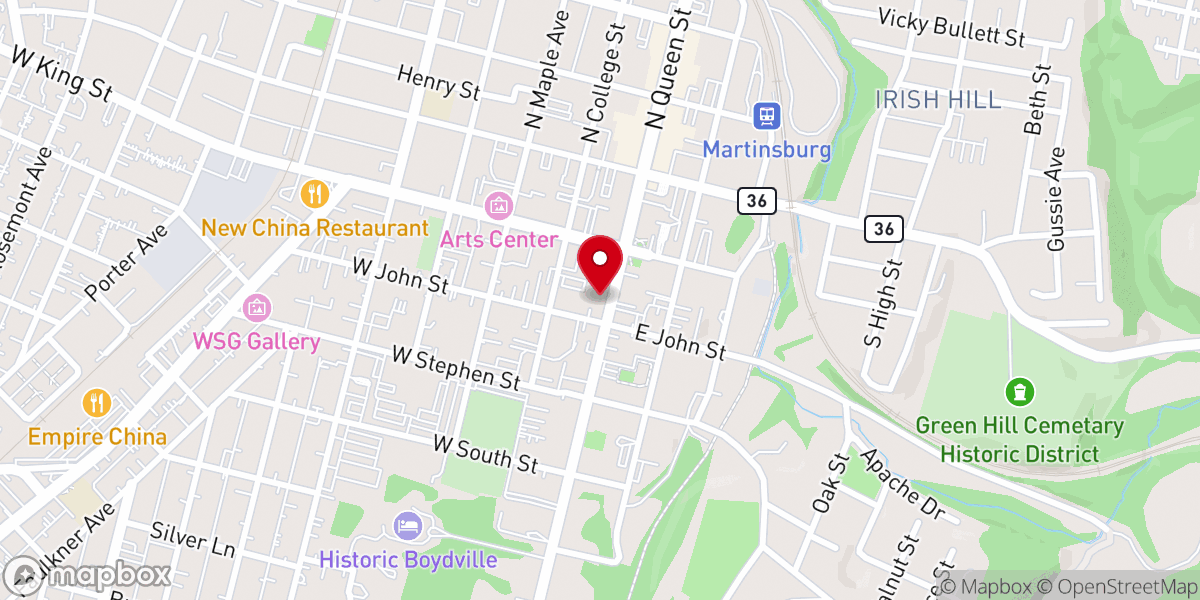 Map showing location of St Joseph Catholic Church
