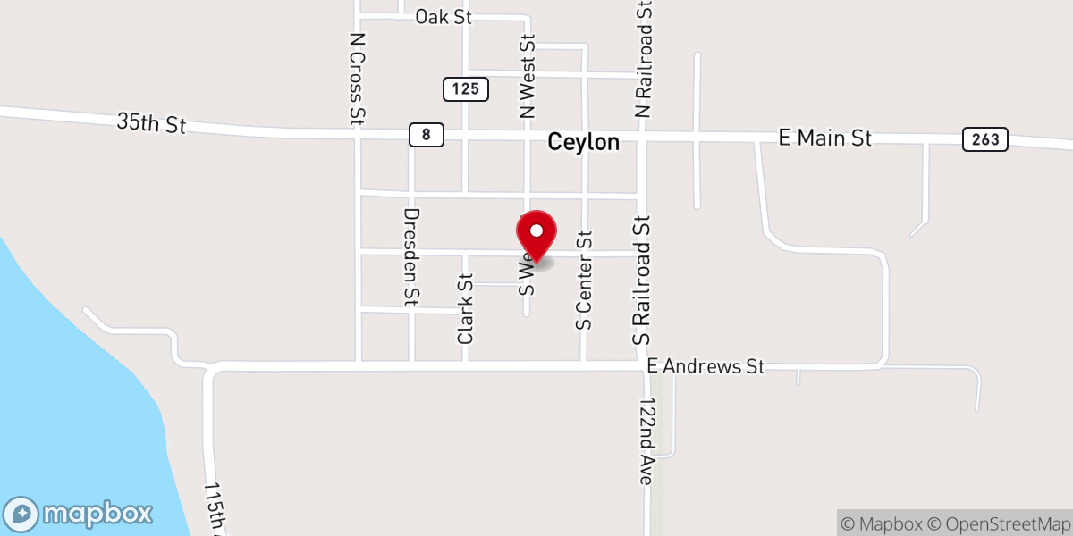 Map showing location of St Peter Lutheran Church