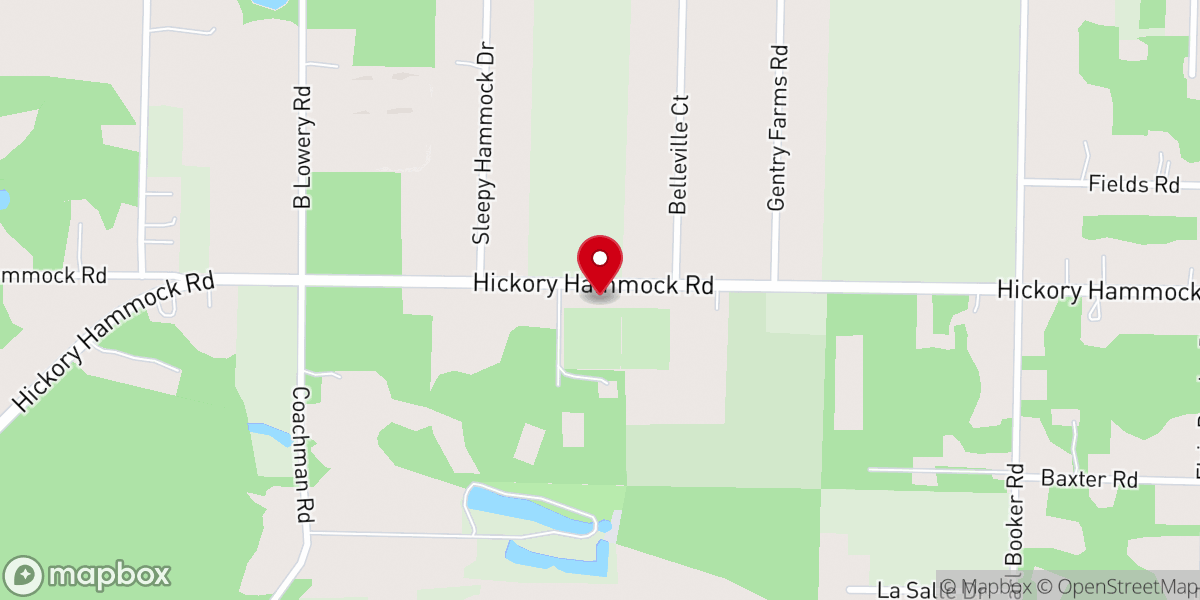 Map showing location of Hickory Hammock Baptist Church
