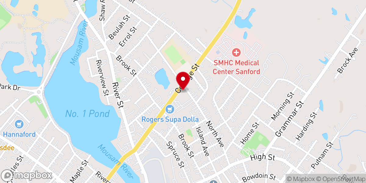 Map showing location of Holy Family Catholic Church