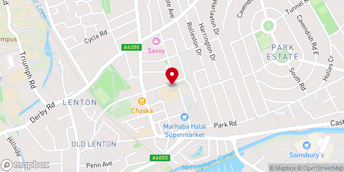 Map showing location of Thomas Helwys Baptist Church