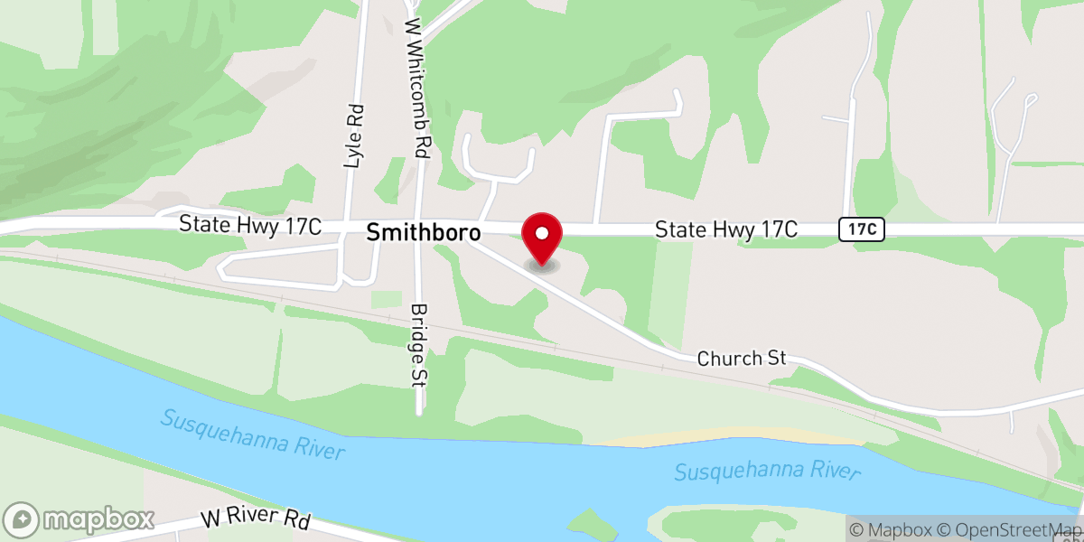 Map showing location of Smithboro United Methodist Church
