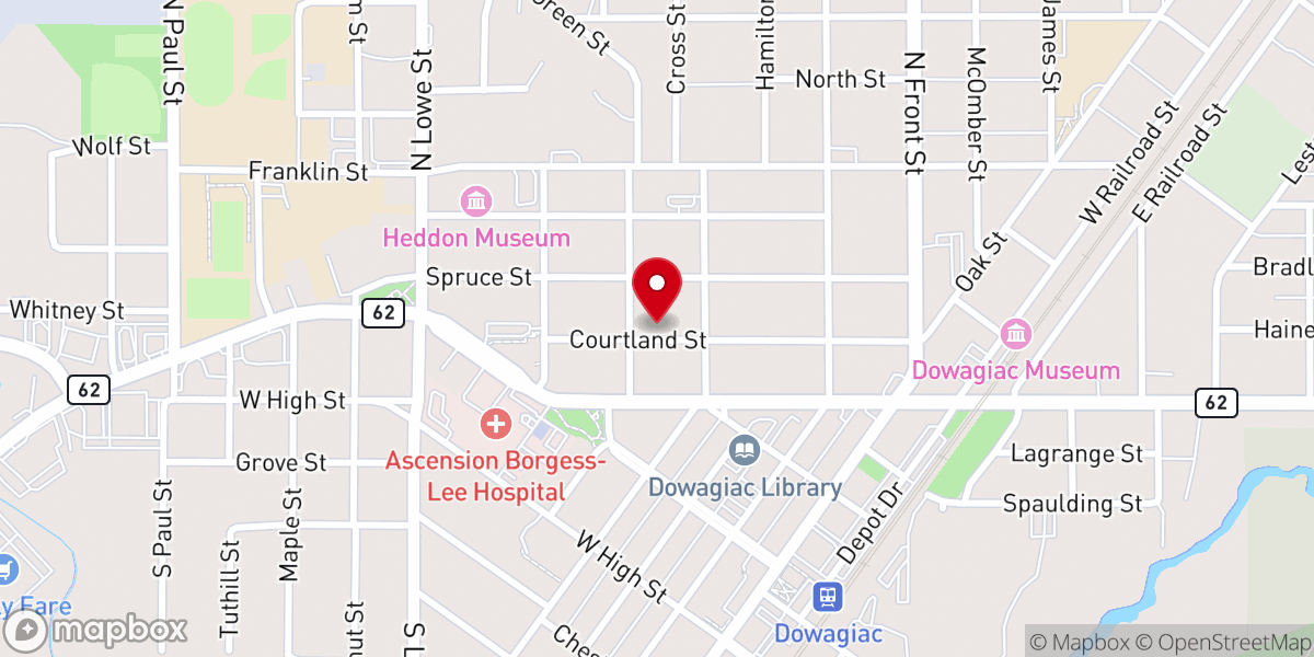 Map showing location of St Paul's Episcopal Church
