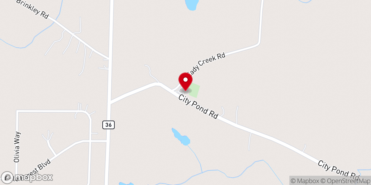Map showing location of Midway Baptist Church