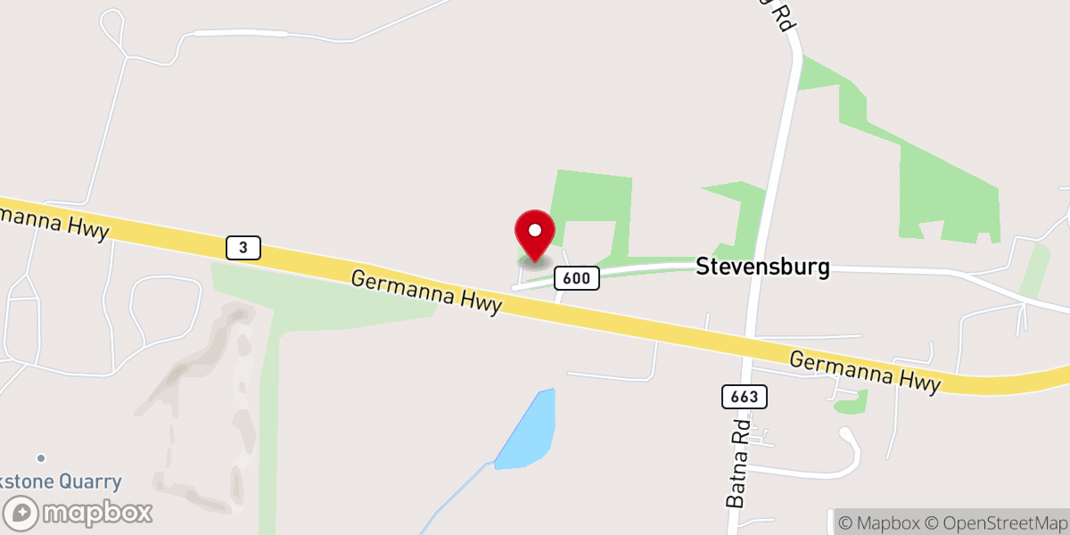Map showing location of St Stevens Baptist Church