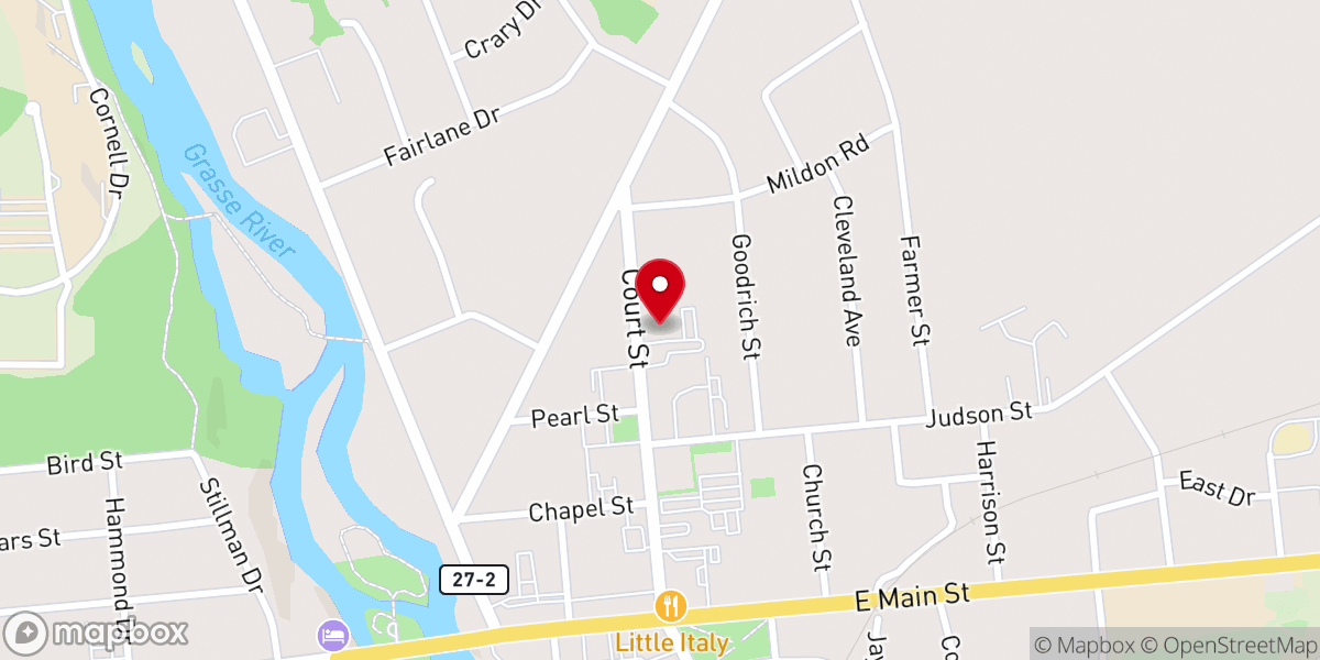 Map showing location of Second Adventist Church
