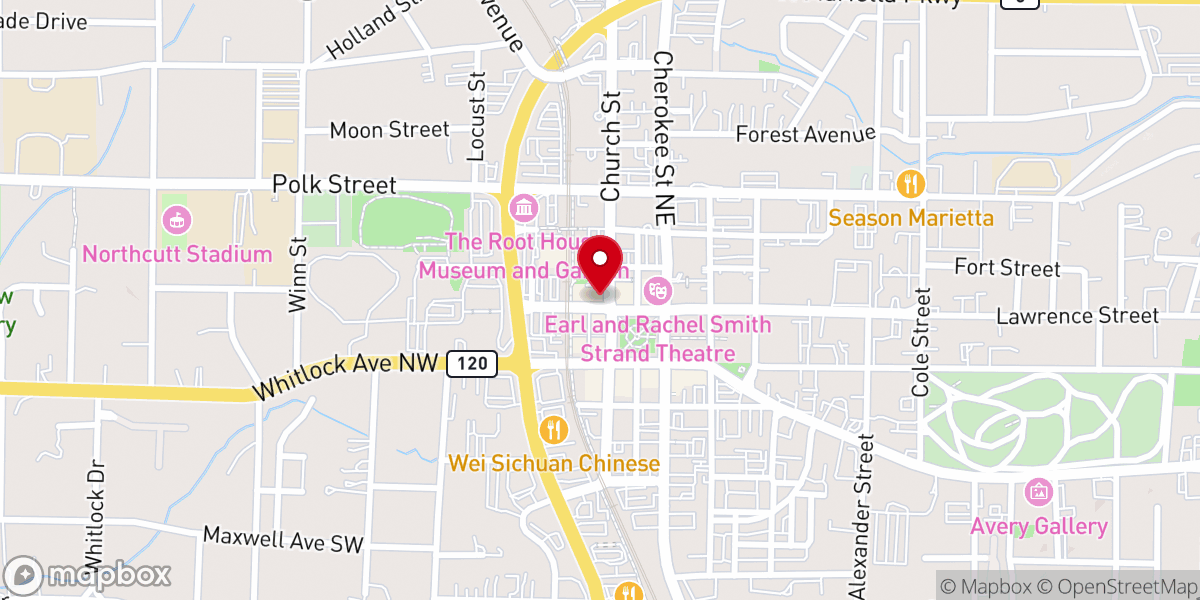 Map showing location of Church Street Market/The Keeping Room