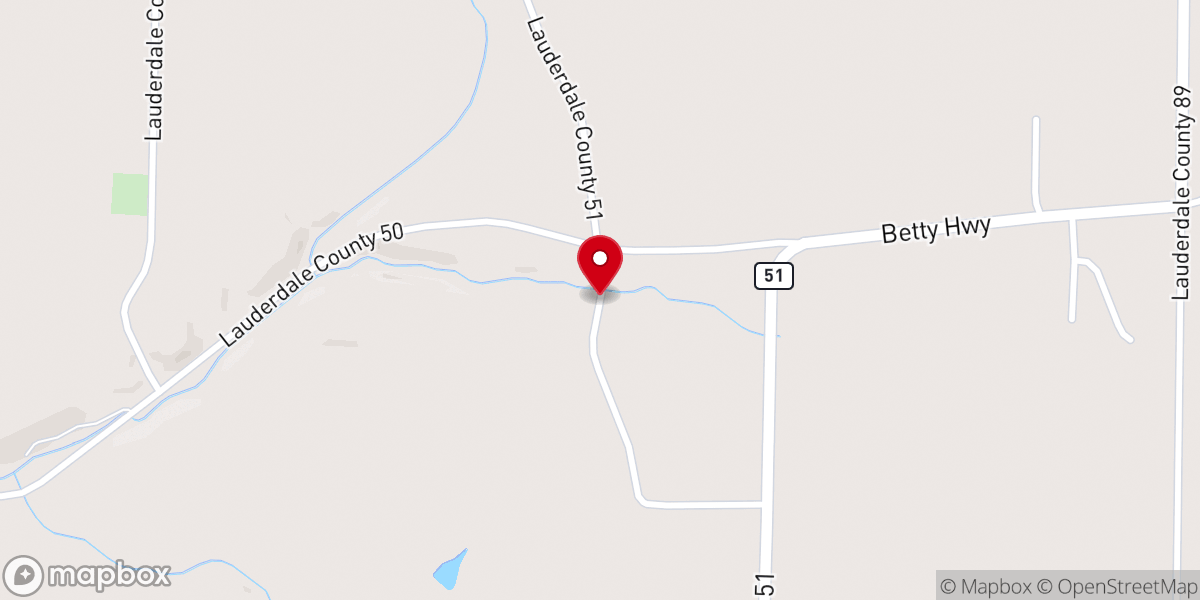 Map showing location of Bethlehem Congregational Methodist Church