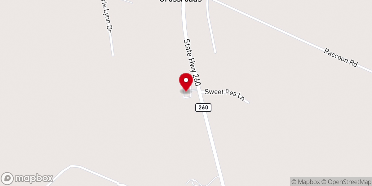 Map showing location of Mt Chapel Baptist Church