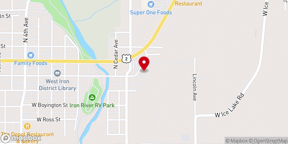 Map showing location of First Lutheran Church