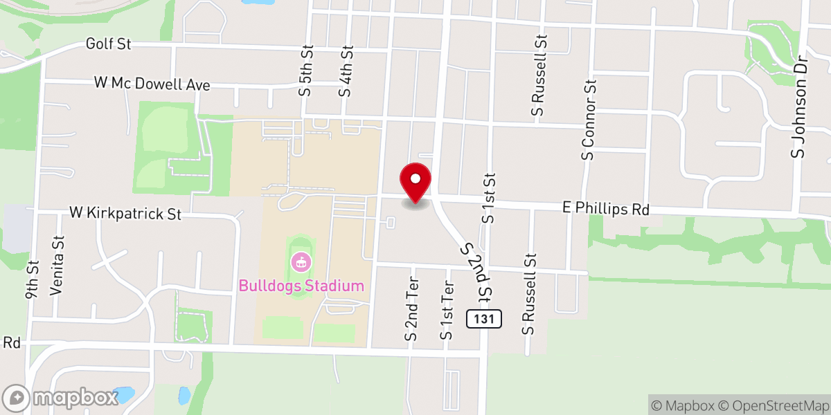Map showing location of St George Parish Hall