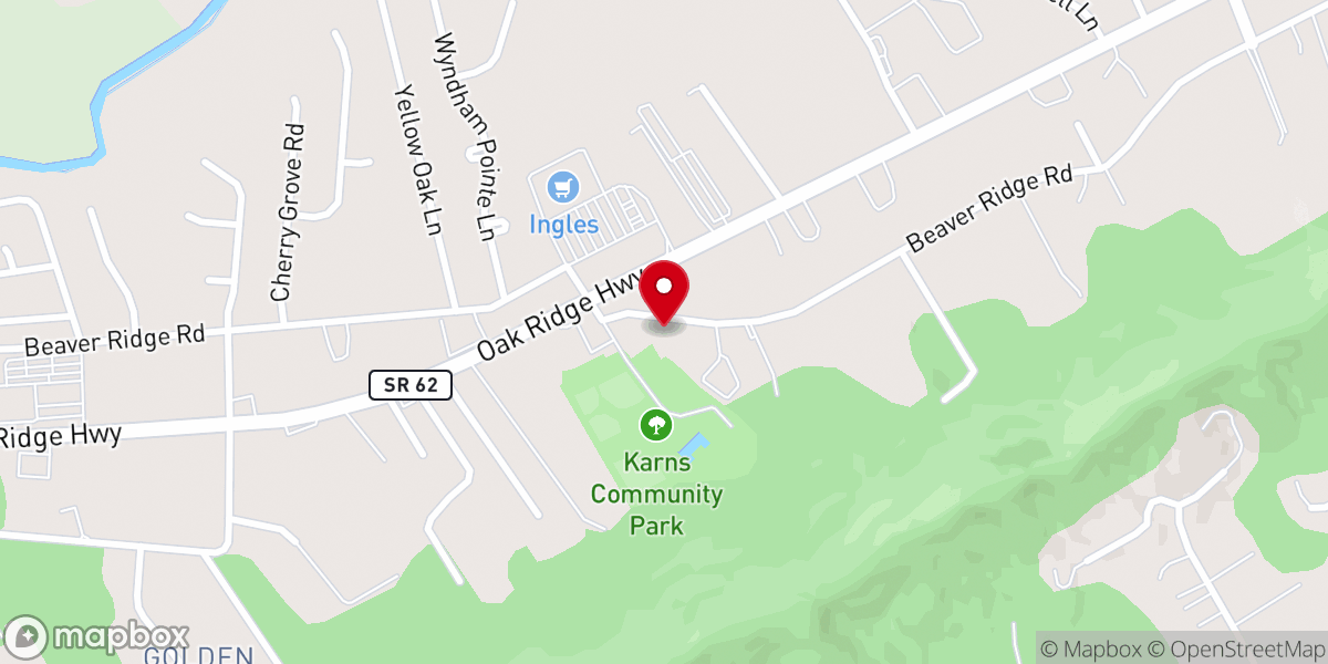 Map showing location of Karns Church of Christ