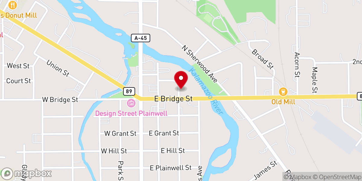 Map showing location of First Presbyterian Church