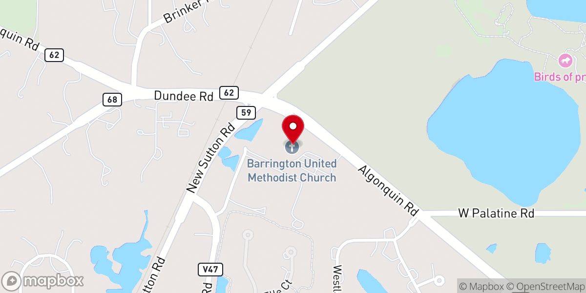 Map showing location of Barrington United Methodist Church