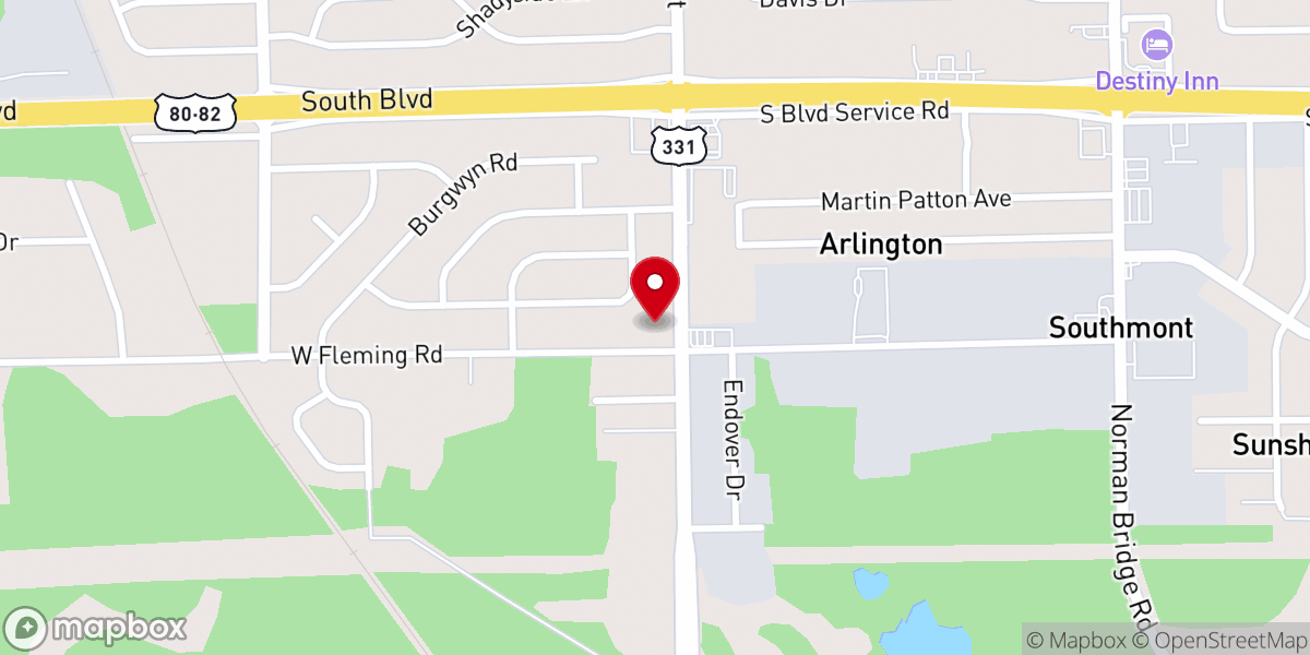 Map showing location of Court Street Baptist Church