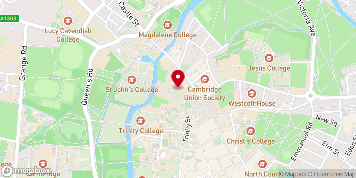 Map showing location of St John's College Chapel