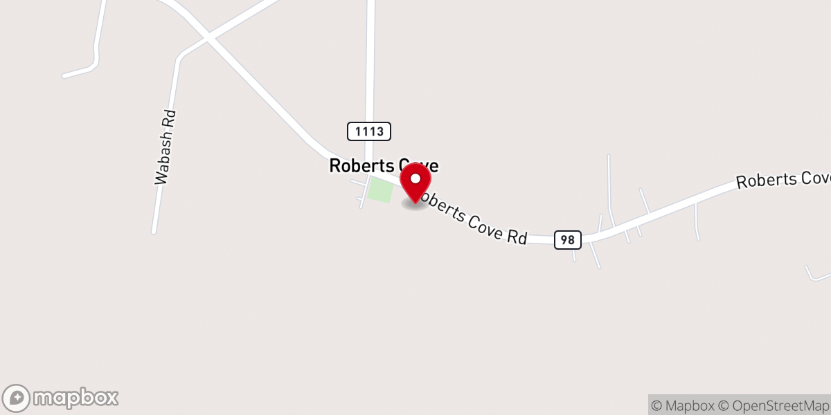 Map showing location of Roberts Cove Germanfest