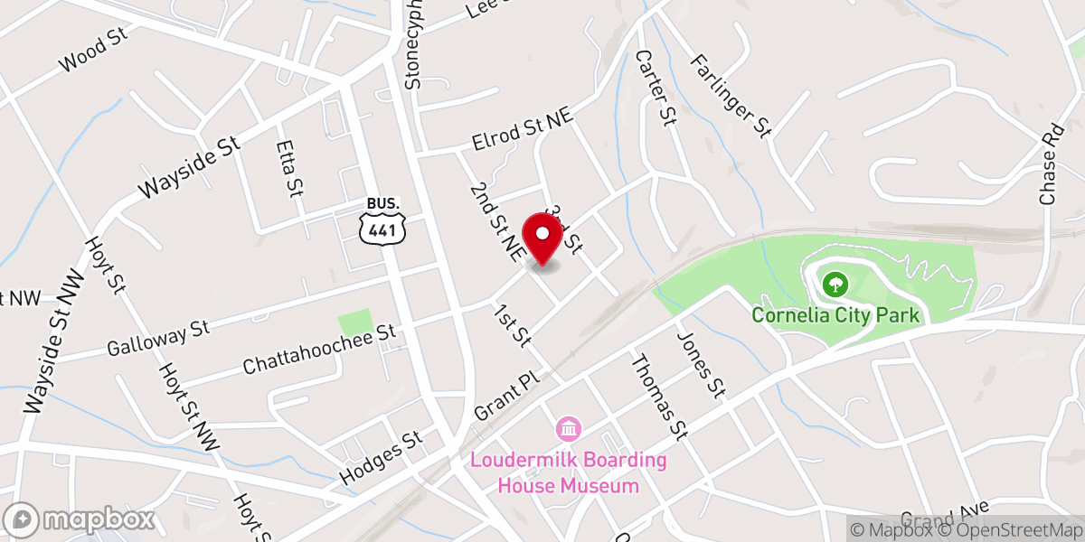 Map showing location of Shady Grove Baptist Church