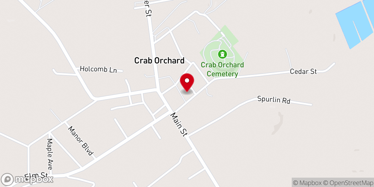 Map showing location of Crab Orchard Church of God