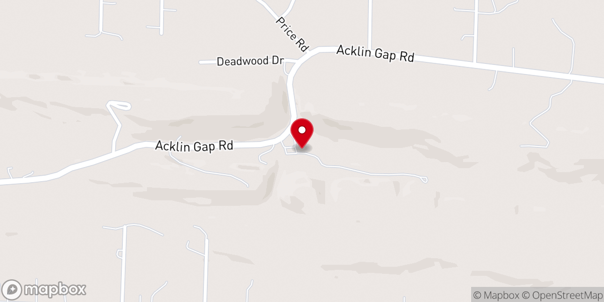 Map showing location of Cold Springs Church
