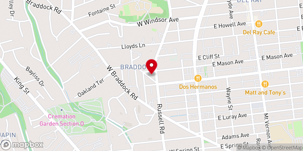 Map showing location of Emmanuel Episcopal Church