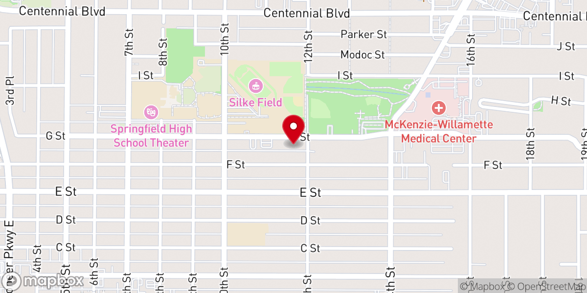 Map showing location of First Baptist Church of Springfield