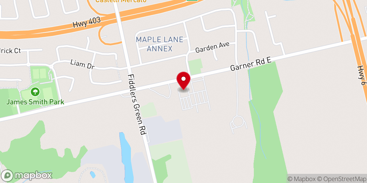 Map showing location of Grace Community (Ancaster) Christian Reformed Church