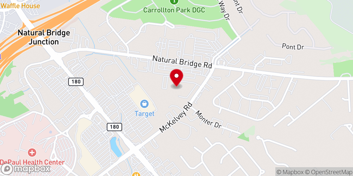 Map showing location of Mt. Zion Missionary Baptist Church