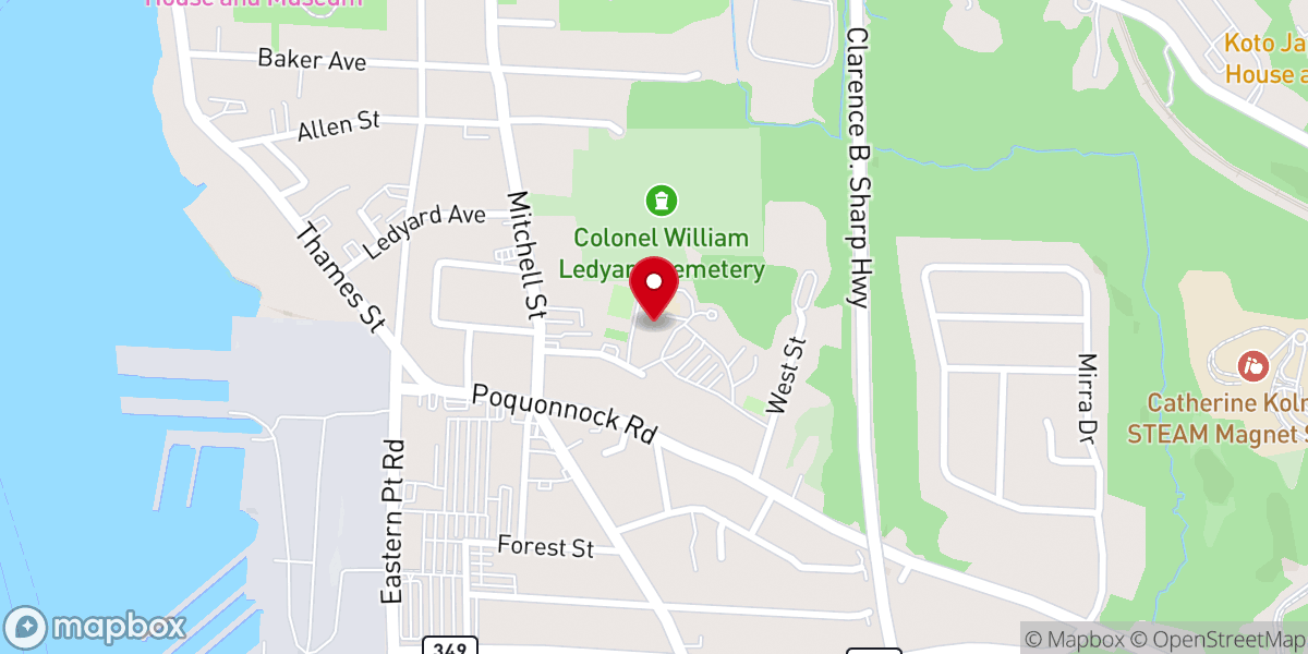 Map showing location of Sacred Heart Church-Rectory