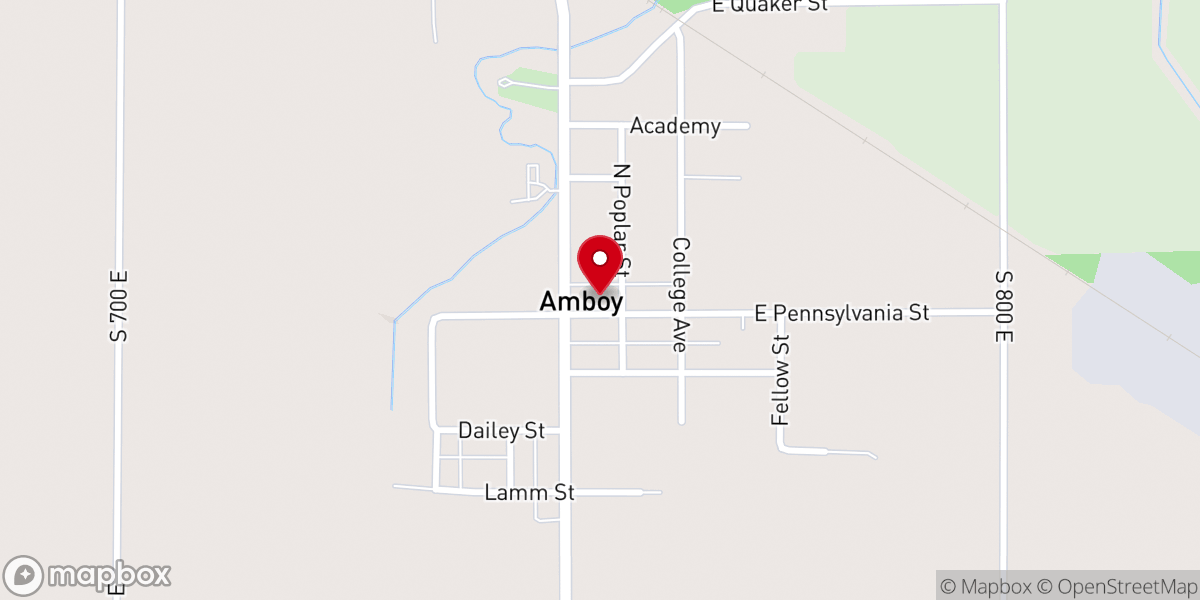 Map showing location of Amboy Friends Church