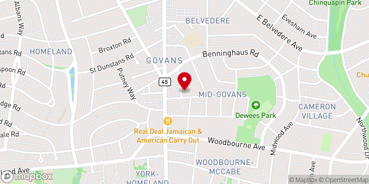 Map showing location of Gethsemane Bible Baptist Church