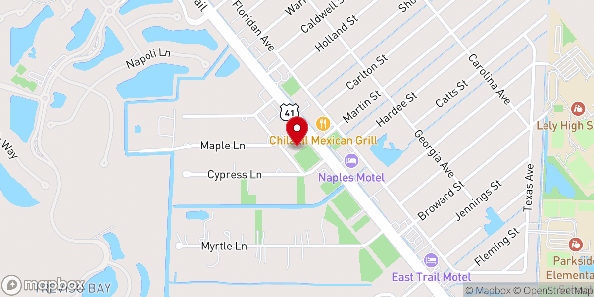 Map showing location of Cypress Bible Fellowship
