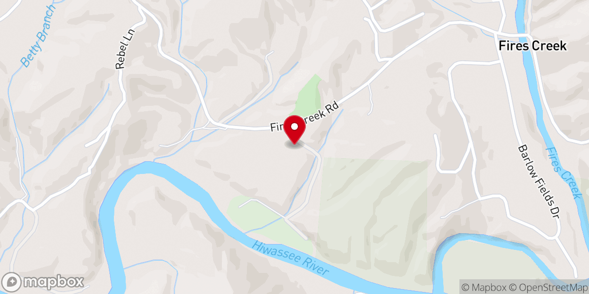 Map showing location of Fires Creek Baptist Church