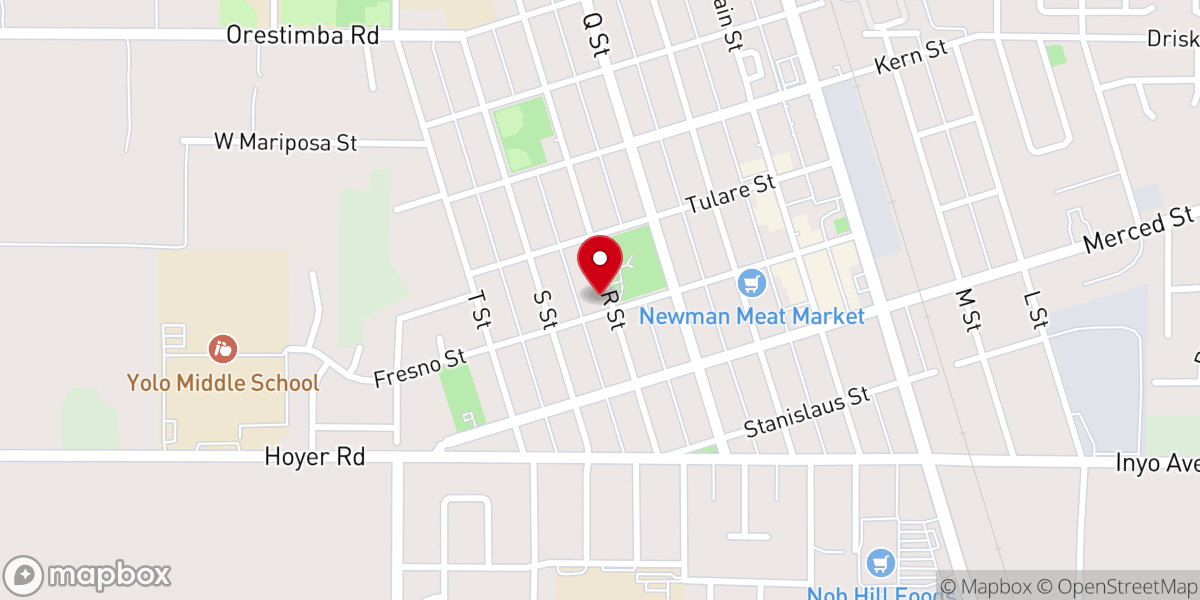 Map showing location of F.D.E.S. Portuguese Hall of Newman