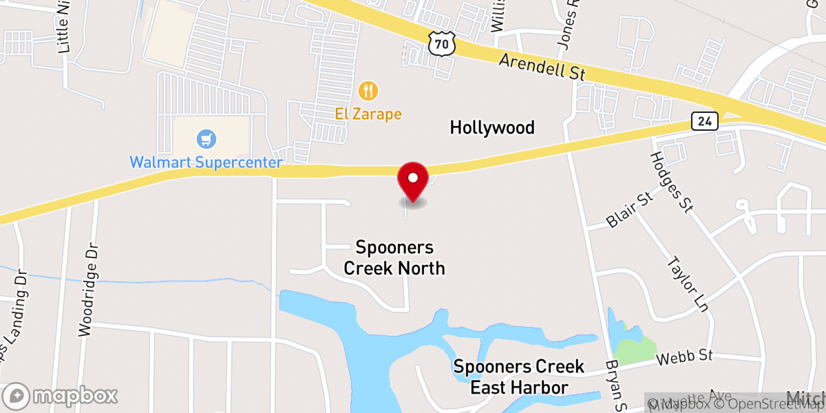 Map showing location of Open Door Baptist Church