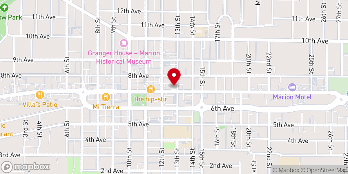 Map showing location of First United Methodist Church complex