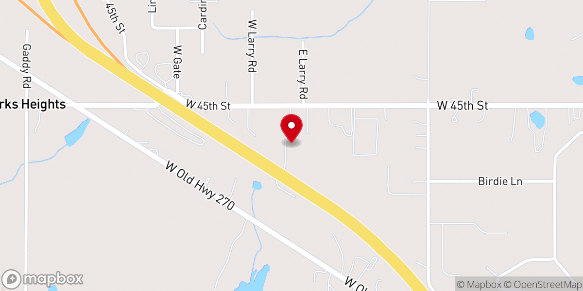 Map showing location of Shawnee Baptist Church