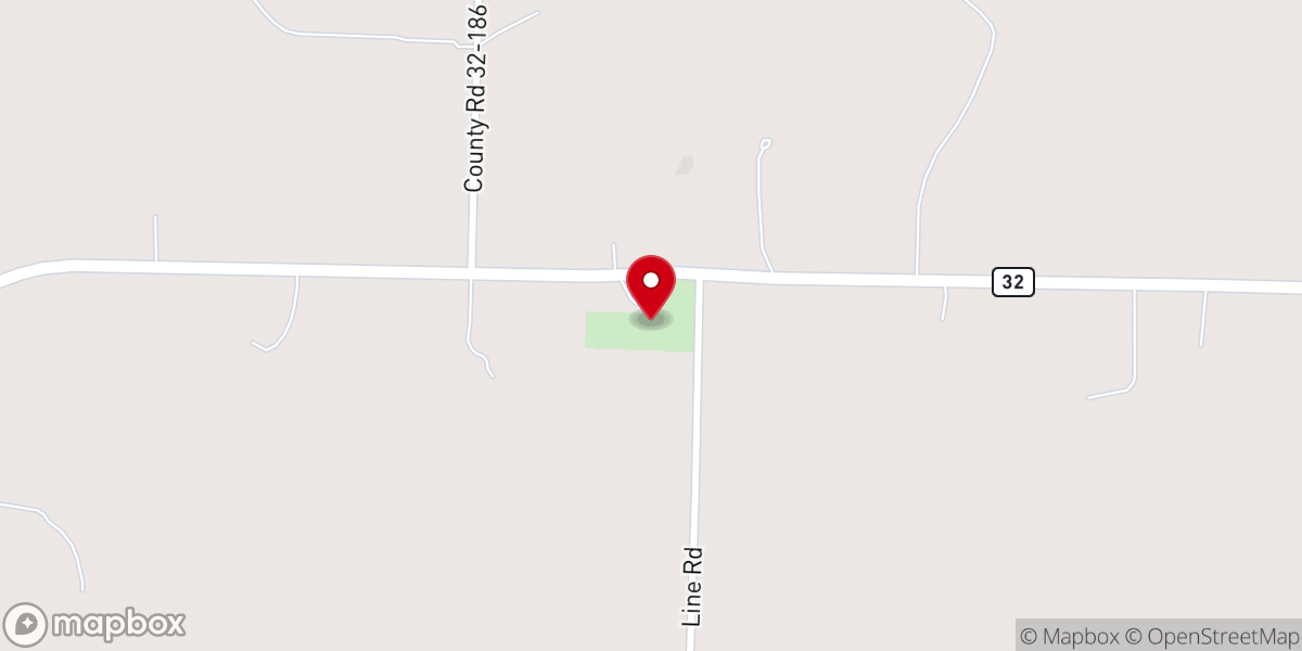 Map showing location of New Hope Church