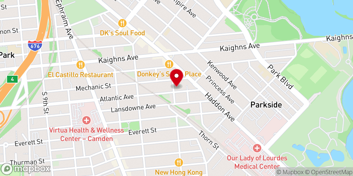 Map showing location of Iglesia Christiana Pentecostal de Camden