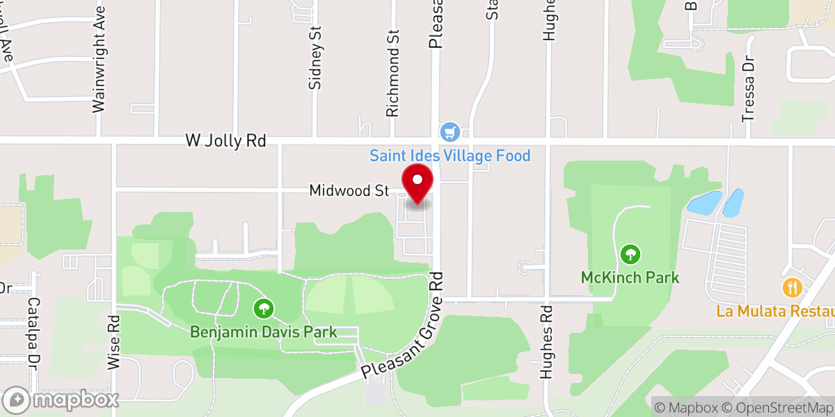 Map showing location of Pilgrim Rest Baptist Church
