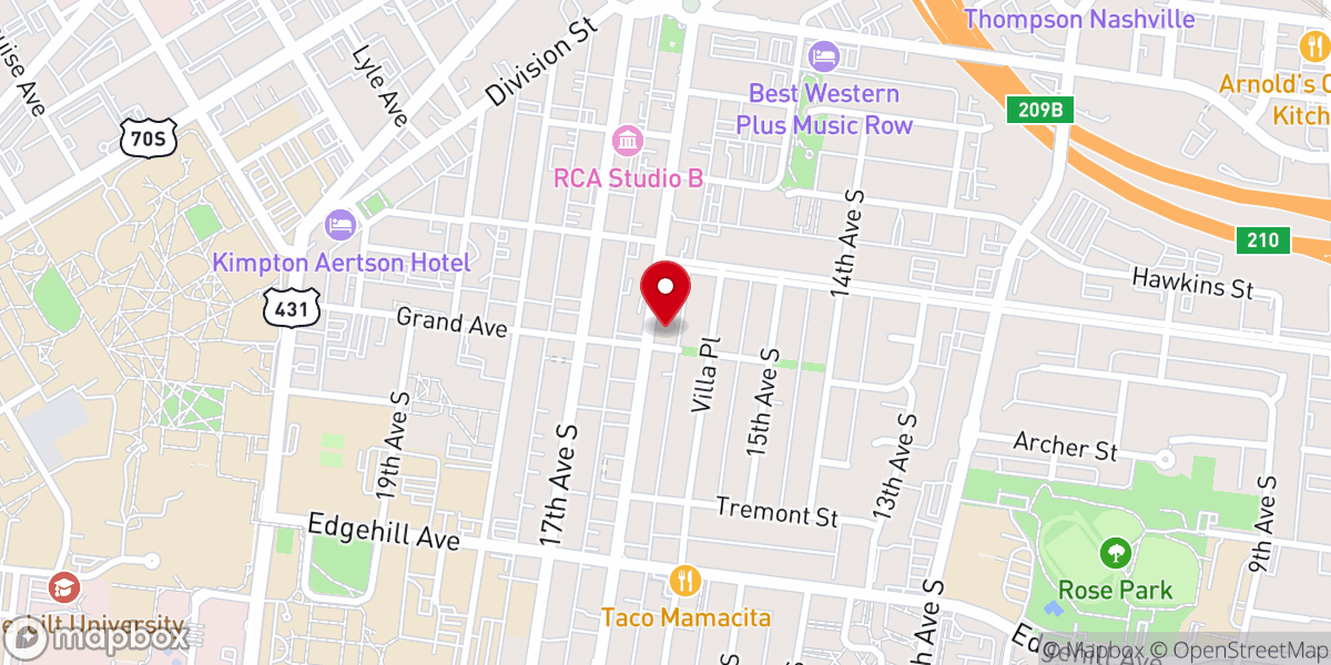 Map showing location of Belmont Church