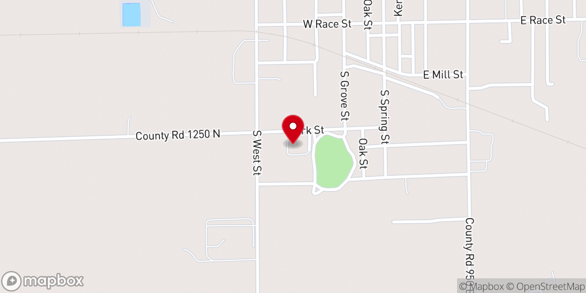 Map showing location of Odon Community Center