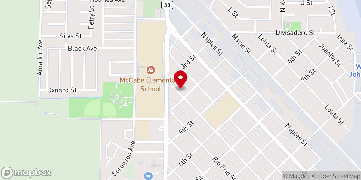 Map showing location of Mendota First Baptist Church