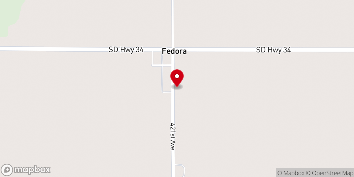 Map showing location of Fedora Endeavor Presbyterian Church